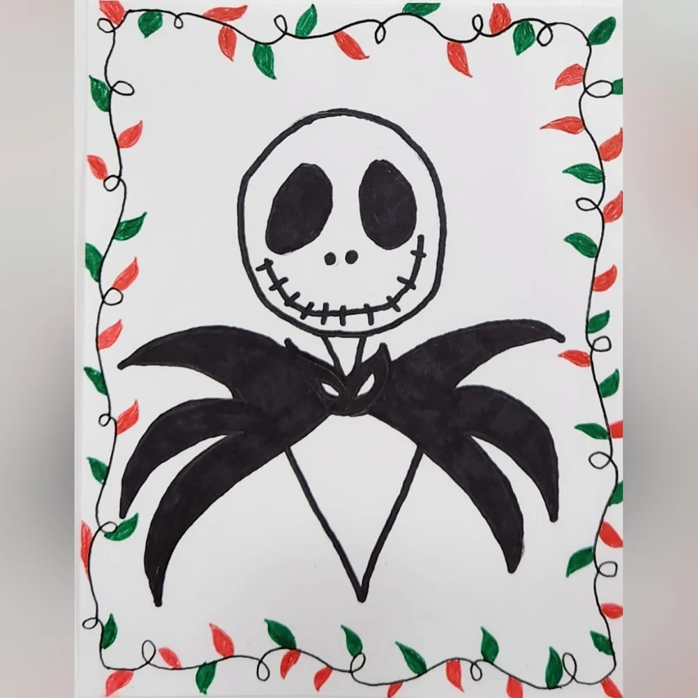Original Art Work by Seller Christmas Lights Jack Skellington Business Card